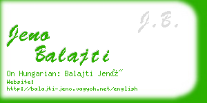 jeno balajti business card